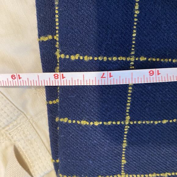 Ann Taylor LOFT A Line Skirt Fully Lined Navy Blue/Yellow Side Zipper Size 0 - Picture 6 of 6